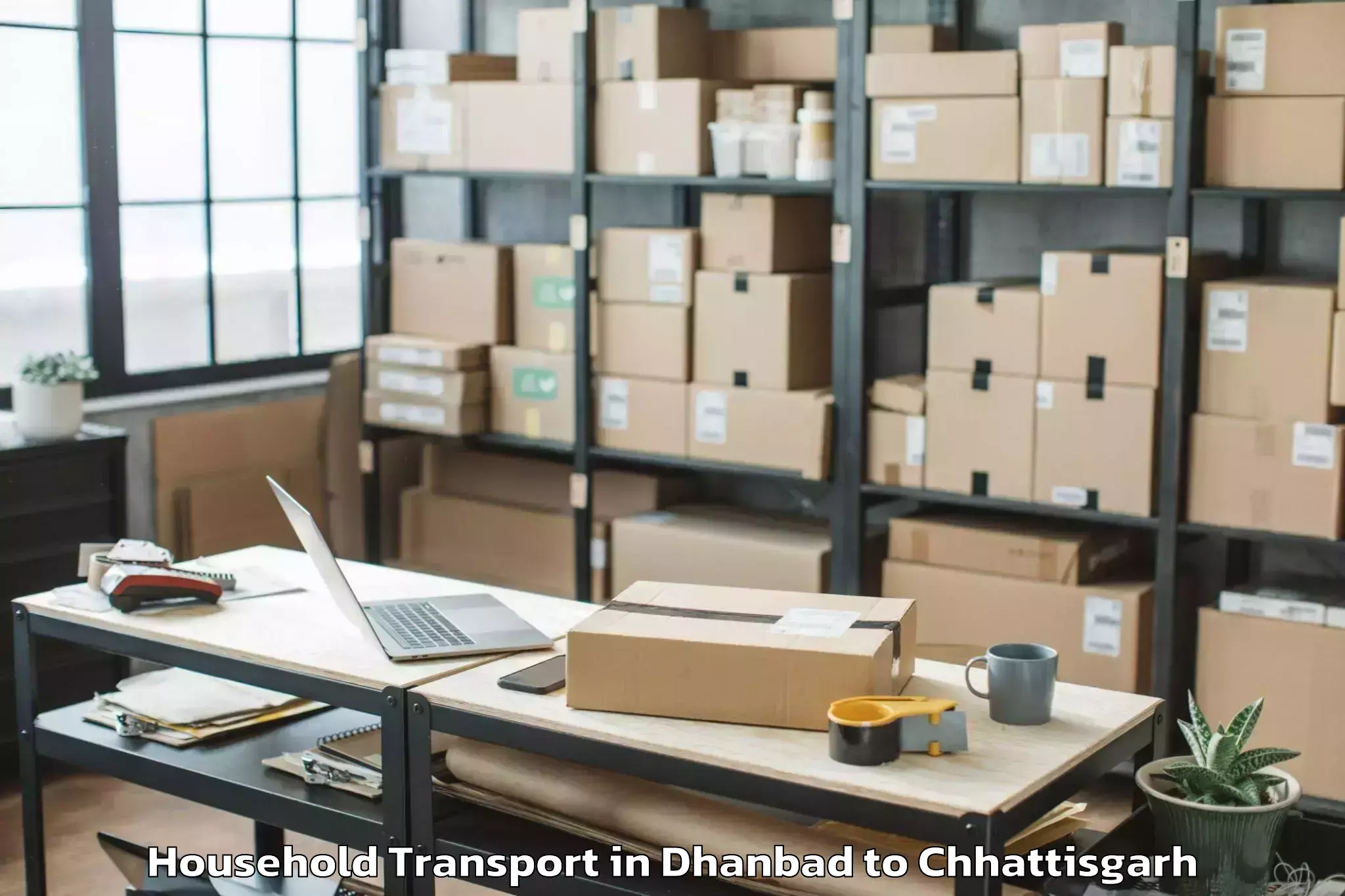 Expert Dhanbad to Jashpur Household Transport